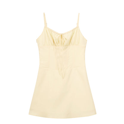 Corset-Inspired Cami Dress With Ribbon Tie