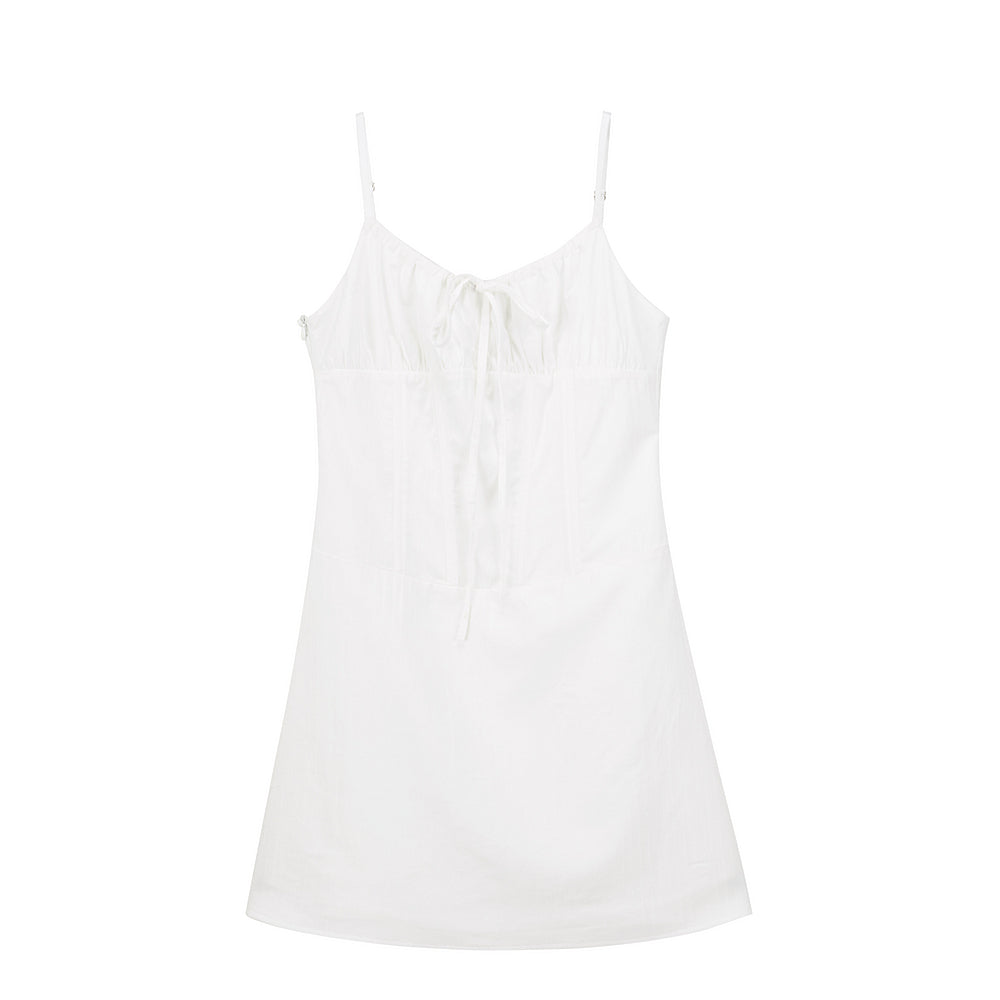 Corset-Inspired Cami Dress With Ribbon Tie