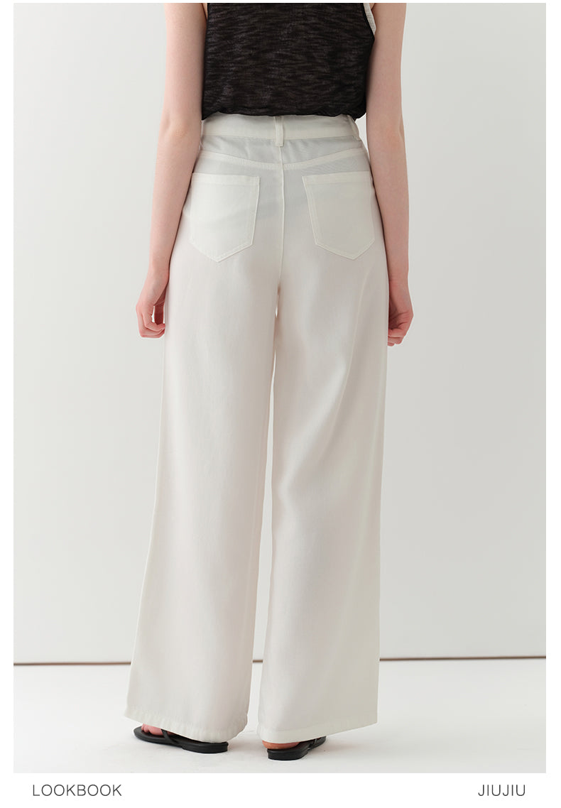 High-Waist Lyocell Denim Pants