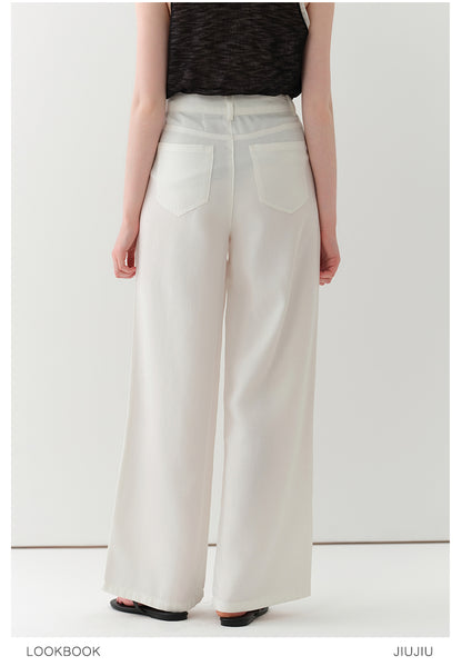 High-Waist Lyocell Denim Pants