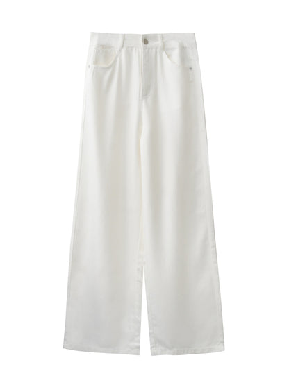 High-Waist Lyocell Denim Pants