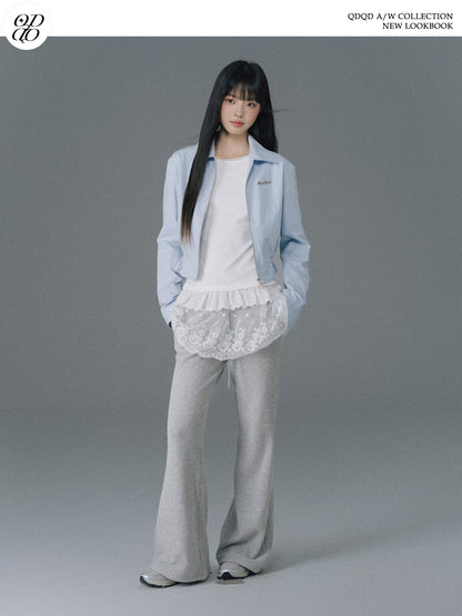 Cinched Waist Zip-Up Jacket With Charm