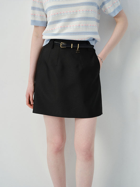 Plain Casual Mini Skirt