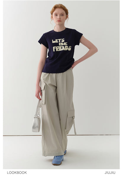 Message Printed Cotton T-Shirt