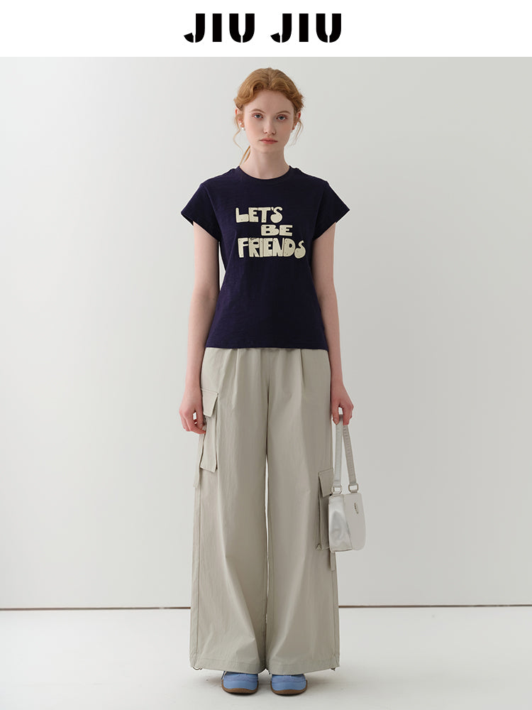 Message Printed Cotton T-Shirt