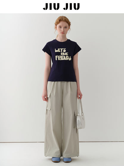 Message Printed Cotton T-Shirt
