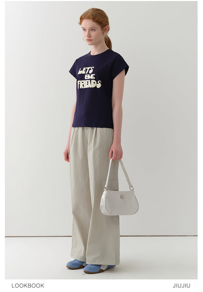 Message Printed Cotton T-Shirt
