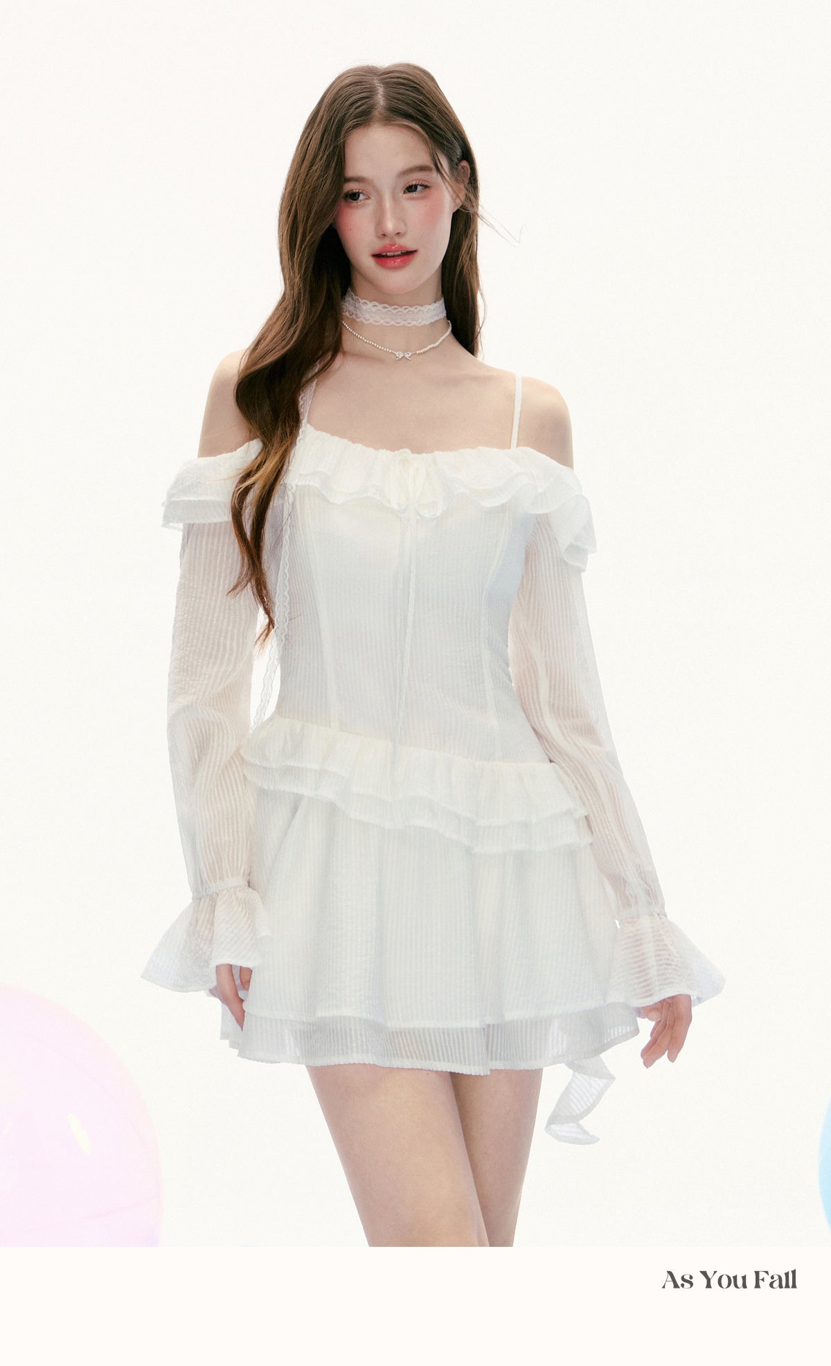 Asymmetric Waist Ruffled Dress With Spaghetti Straps