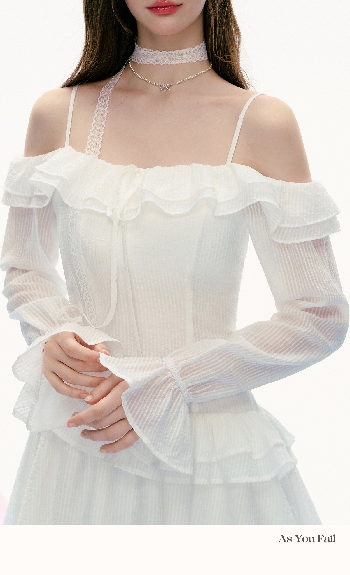 Asymmetric Waist Ruffled Dress With Spaghetti Straps