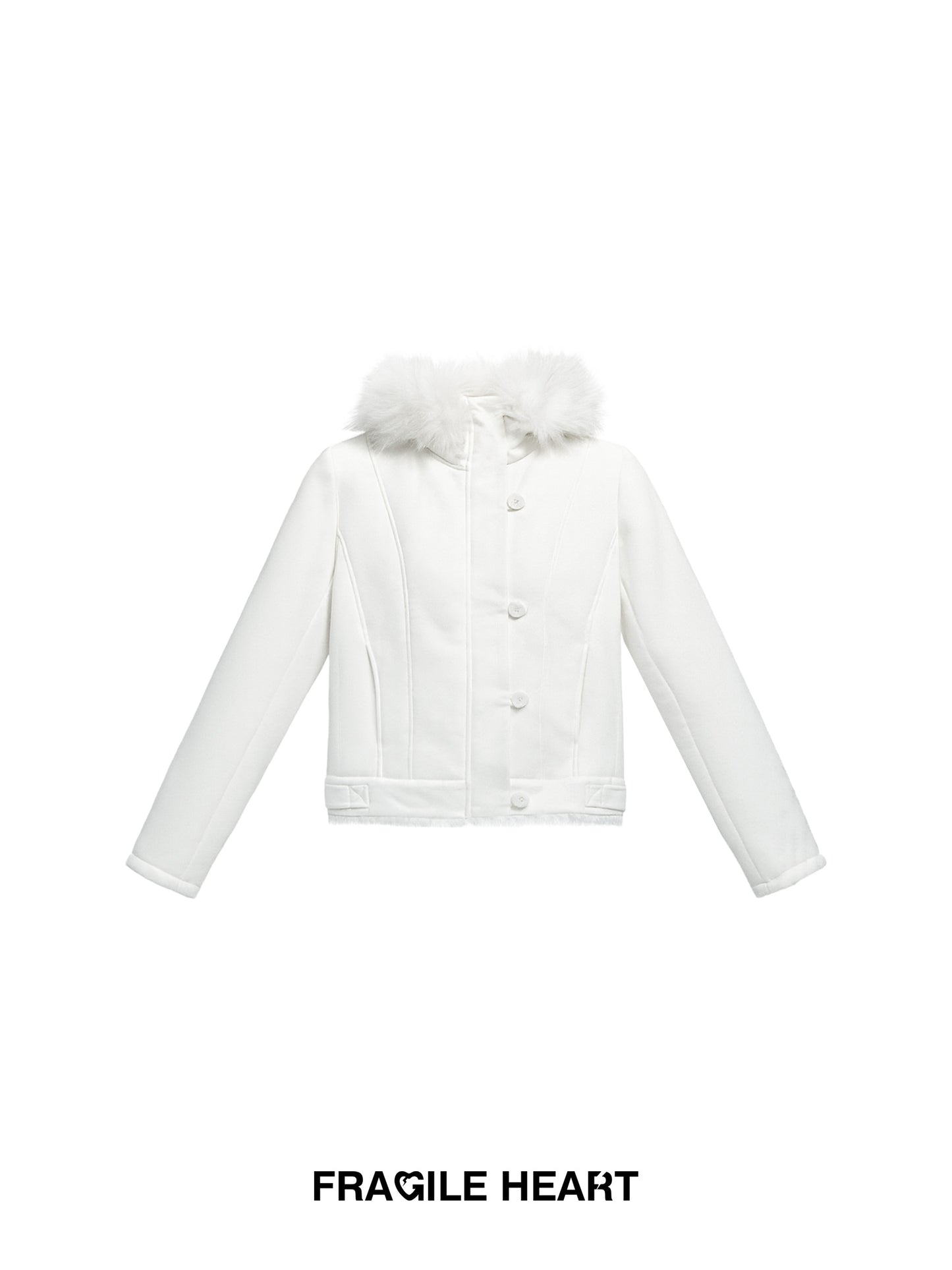 Faux Suede Jacket With Removable Fur Trim