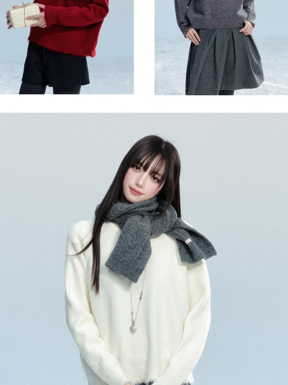 Frayed Edge Knit Sweater