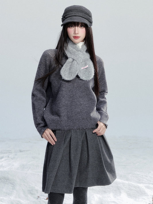 Frayed Edge Knit Sweater