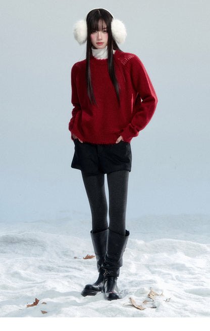 Frayed Edge Knit Sweater