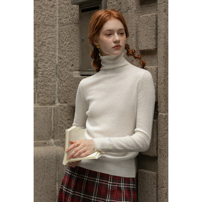 Slim Fit High Neck Merino Wool Sweater
