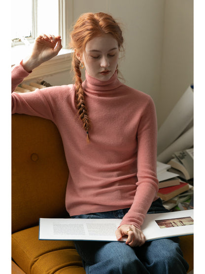 Slim Fit High Neck Merino Wool Sweater