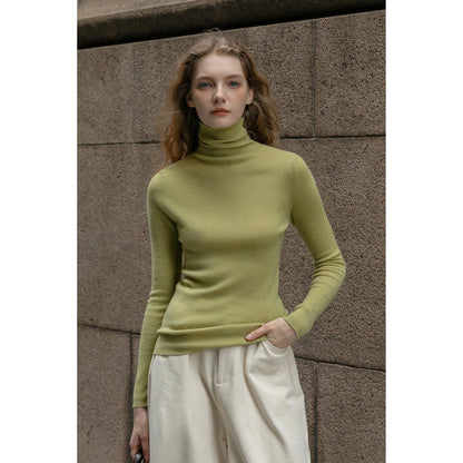 Slim Fit High Neck Merino Wool Sweater