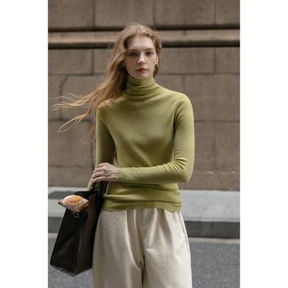 Slim Fit High Neck Merino Wool Sweater