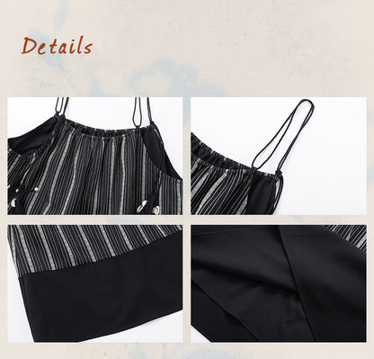 Pure Cotton A-Line Dress With Tassel Strap