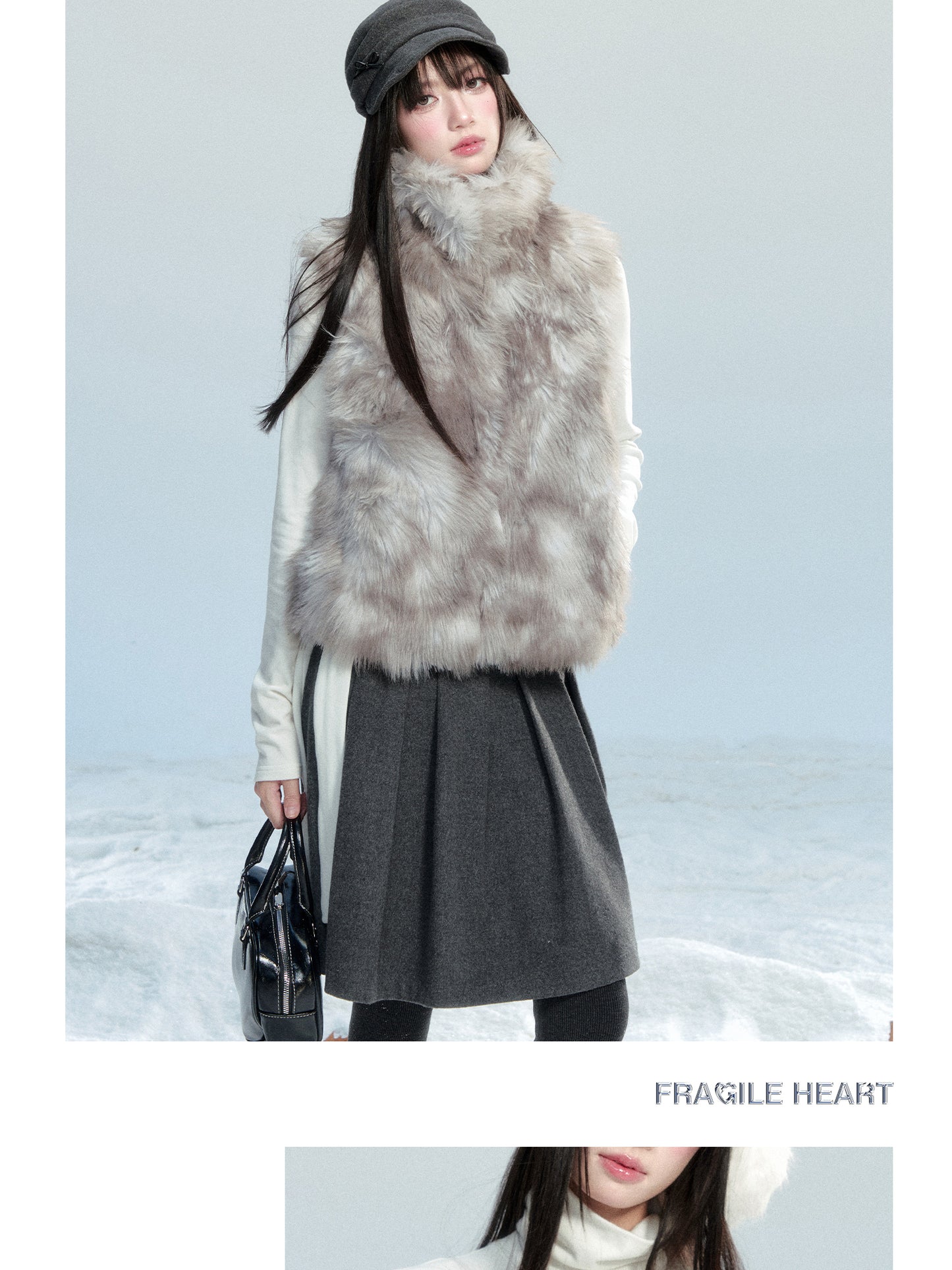 Fitted Ruched High Neck Top With Tie Detail