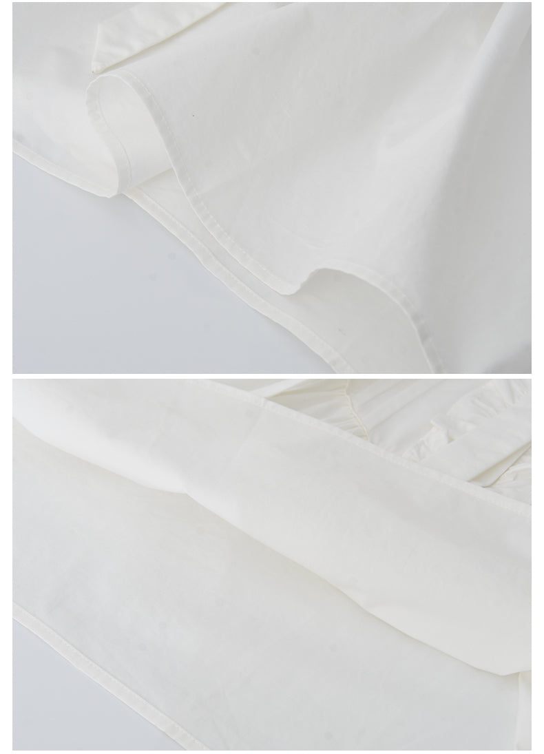 Puff-Sleeve Tie-Neck Pintuck Blouse