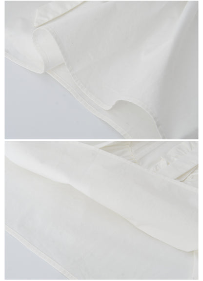 Puff-Sleeve Tie-Neck Pintuck Blouse