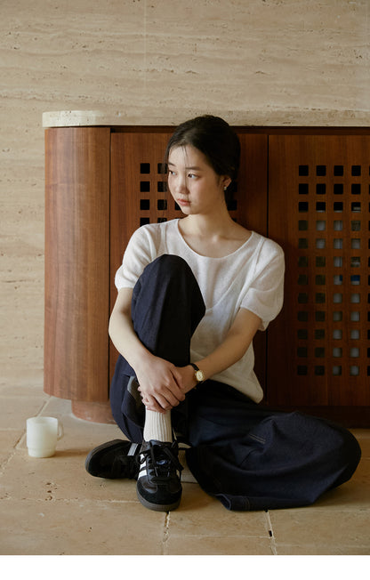 Monotone Layered Wool-Blend Knit Top