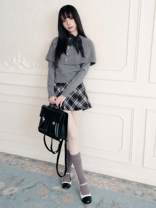 Cable Knit Cape-Style Sweater