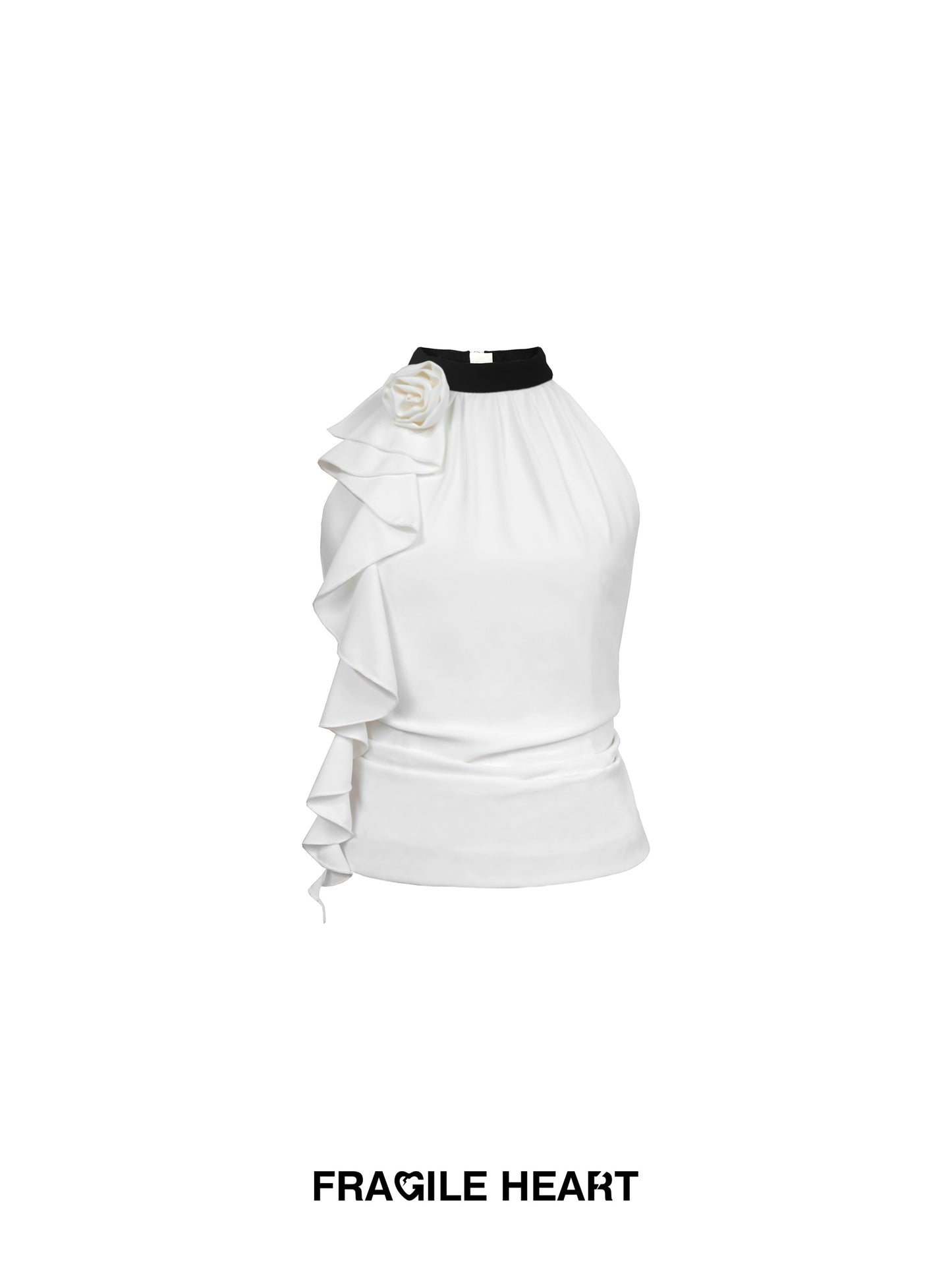 Zip-Up Chiffon Halter Top & Beaded Mini Skirt