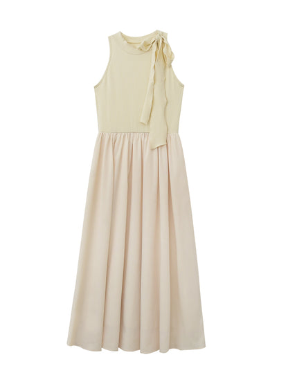 Sleeveless Tie-Neck Maxi Dress In Soft Fabric