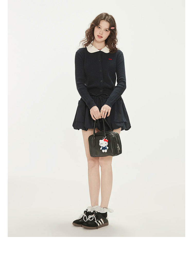 Bubble Skirt With Large Pockets & Metal Charm