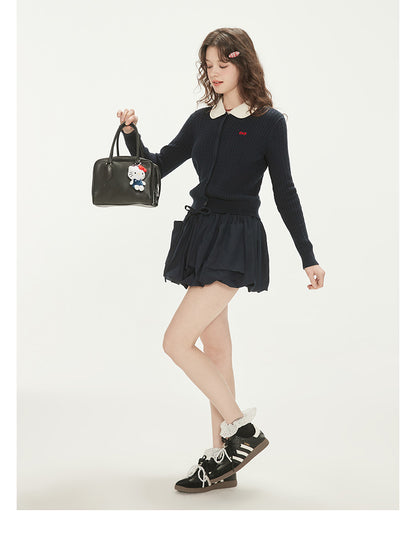 Bubble Skirt With Large Pockets & Metal Charm