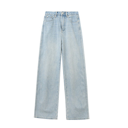 Washed High-Rise Relaxed Straight Jeans