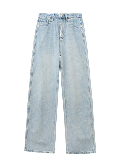 Washed High-Rise Relaxed Straight Jeans