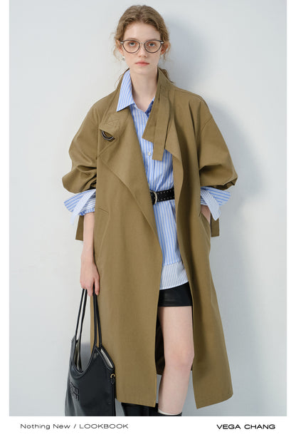 Spring Coat With Adjustable D-Ring Buckles