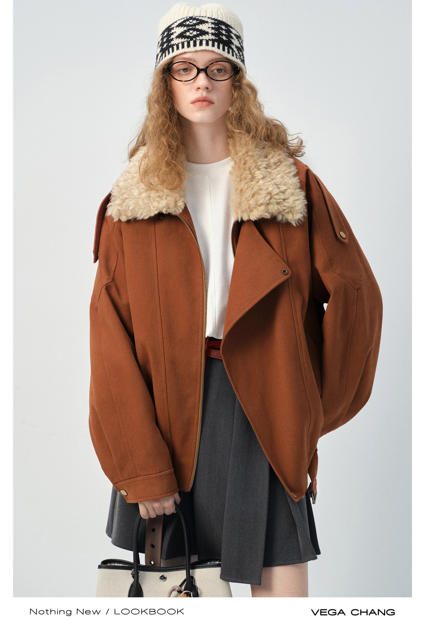 Detachable Faux Fur Collar Twill Cotton Jacket