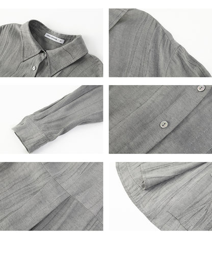 Linen Blend Minimal Draped Shirt & Pants
