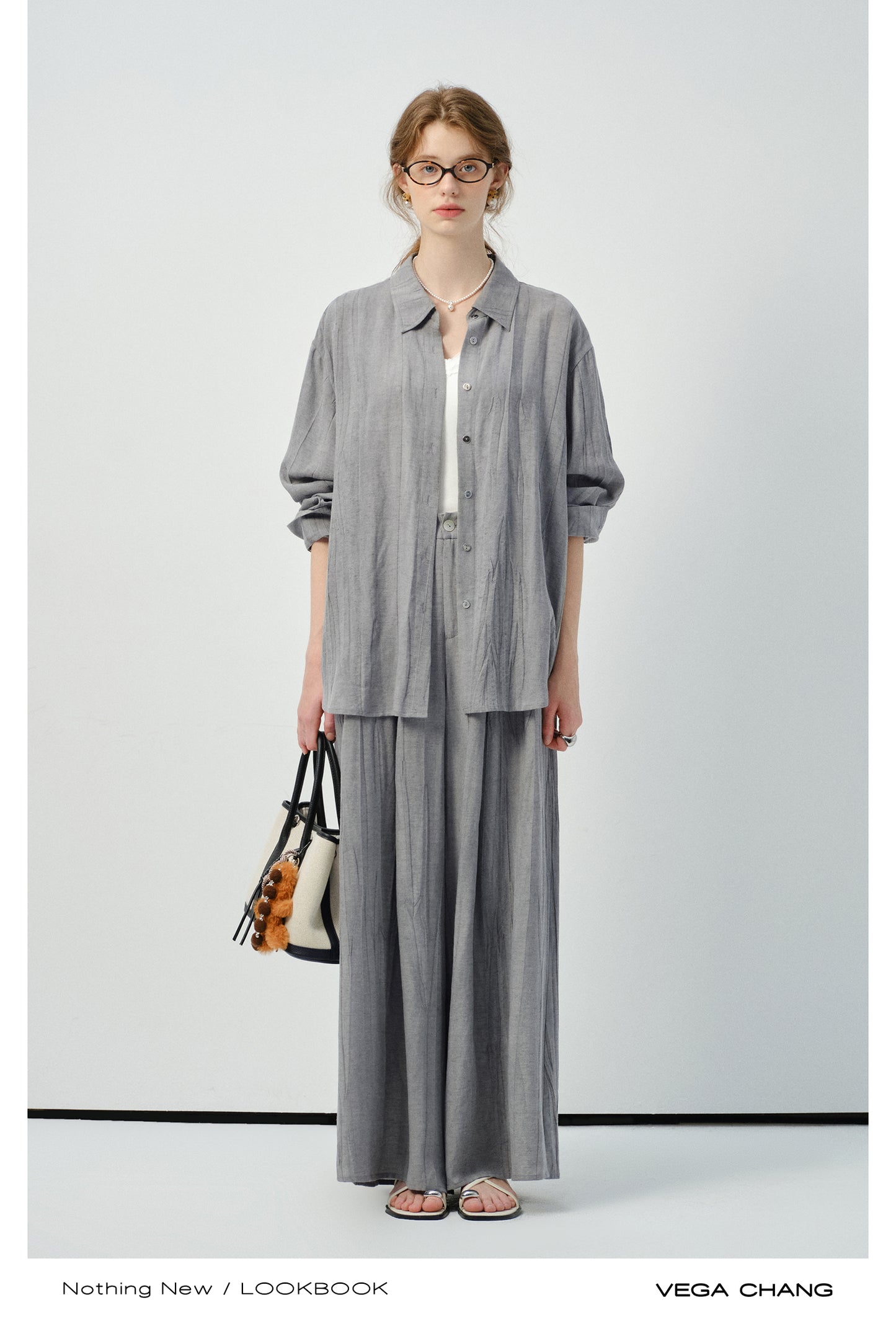 Linen Blend Minimal Draped Shirt & Pants