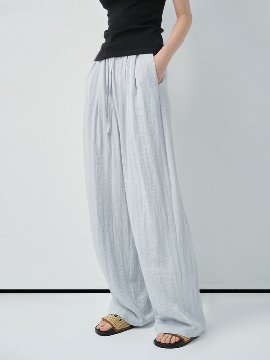 Crinkled Relaxed Fit Pants