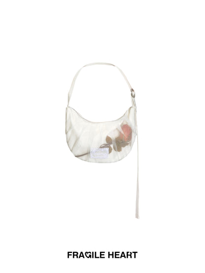 Ruched Mesh Rose Handbag