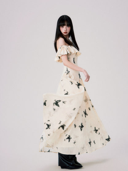 Two-Way Shoulder Butterfly Dress In Two Lengths