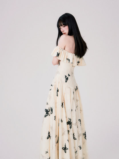 Two-Way Shoulder Butterfly Dress In Two Lengths