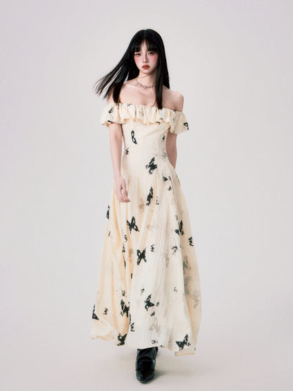 Two-Way Shoulder Butterfly Dress In Two Lengths