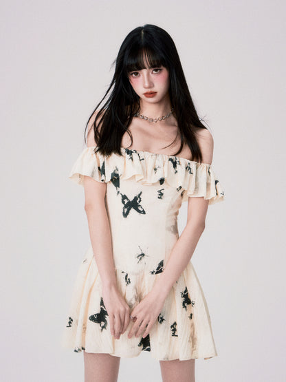 Two-Way Shoulder Butterfly Dress In Two Lengths
