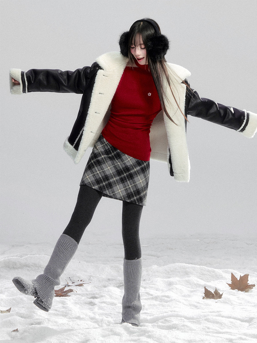 One-Shoulder Ruched Cotton Knit Top With Hibiscus Embroidery