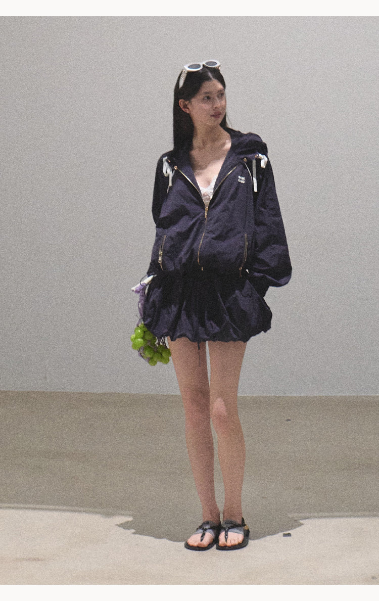 Water Resistant Hooded Jacket & Bubble Skirt