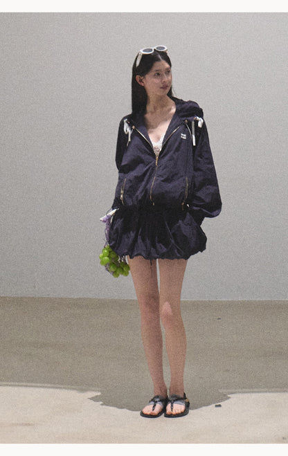 Water Resistant Hooded Jacket & Bubble Skirt
