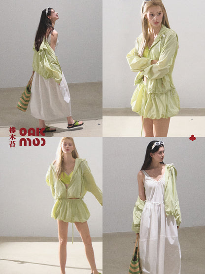 Water Resistant Hooded Jacket & Bubble Skirt