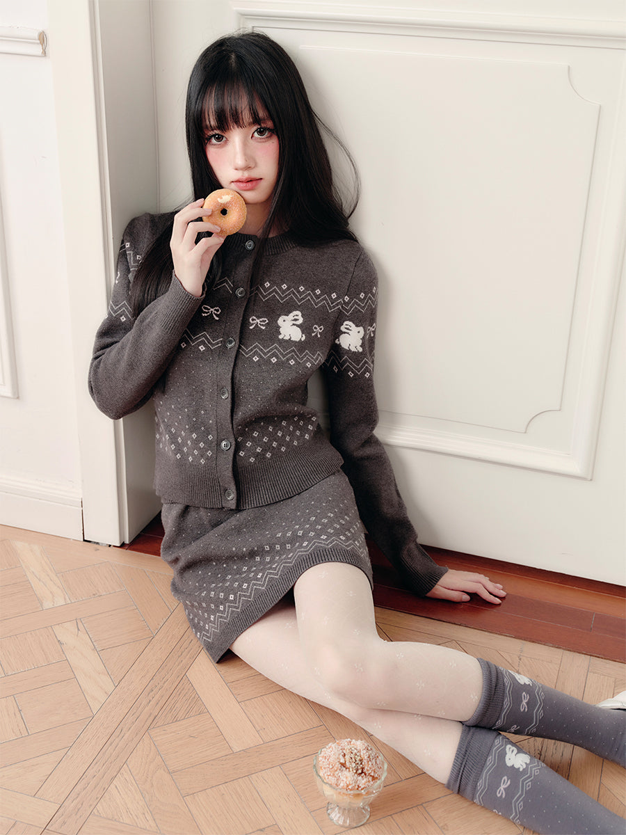 Rabbit Fair Isle Cardigan & Skirt
