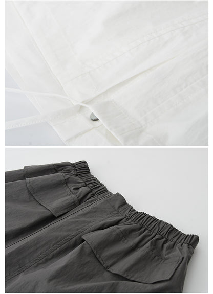 Nylon-Cotton Blend Double-Layered Mini Skirt