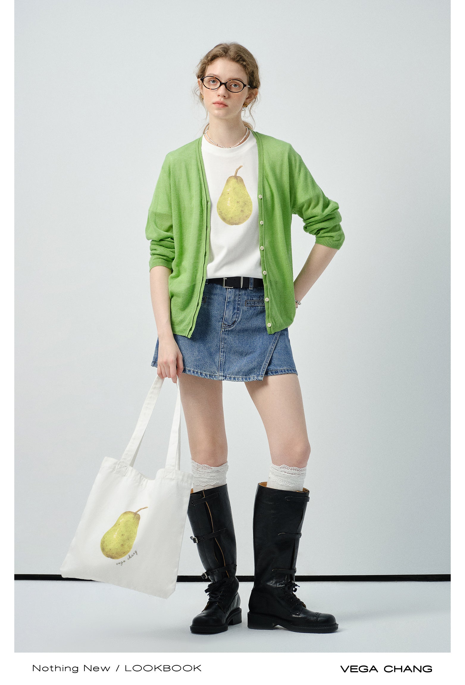 Pear Print Canvas Tote